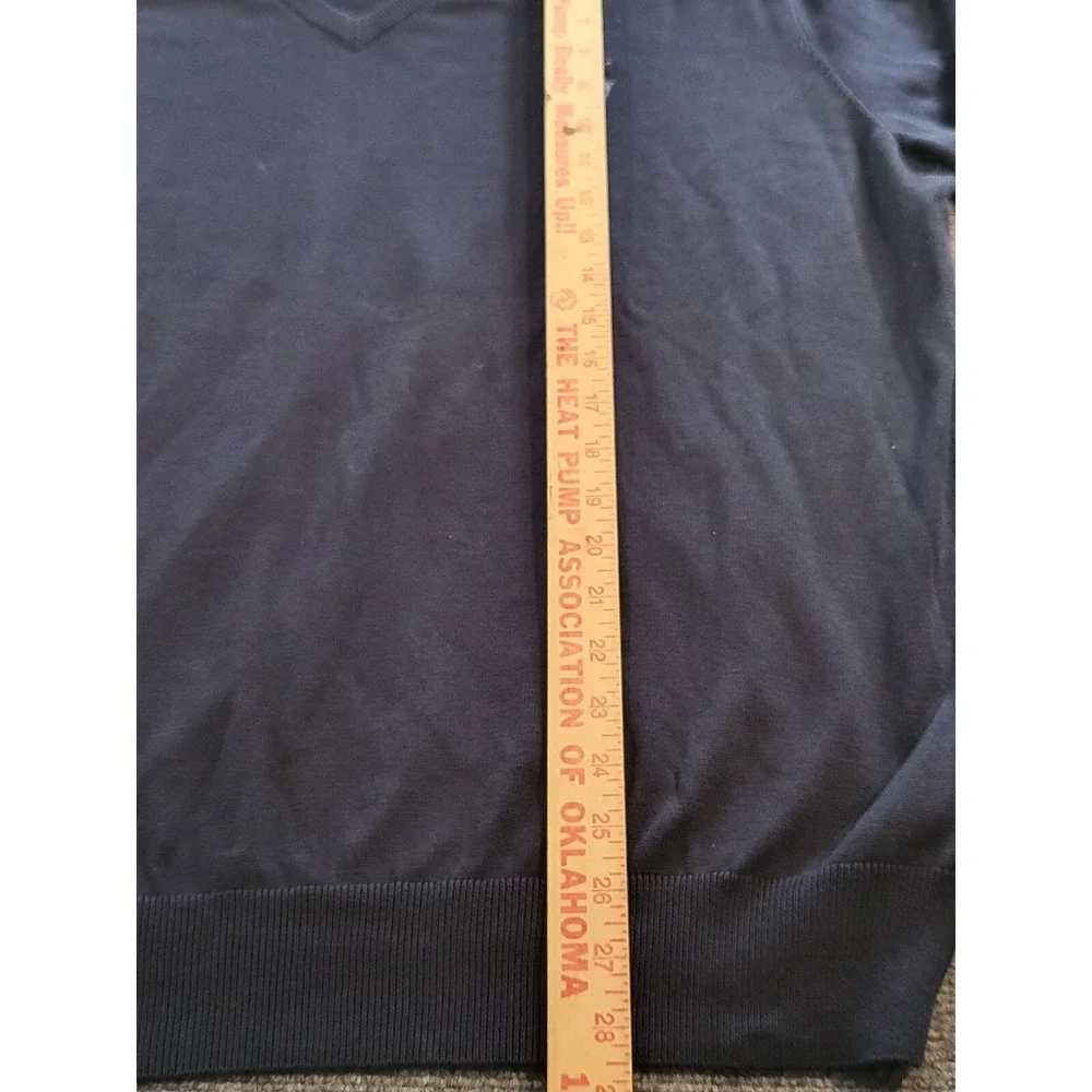 Polo Ralph Lauren Pima Cotton Sweater Mens XL V Neck Blue Soft Workwear Knit Top